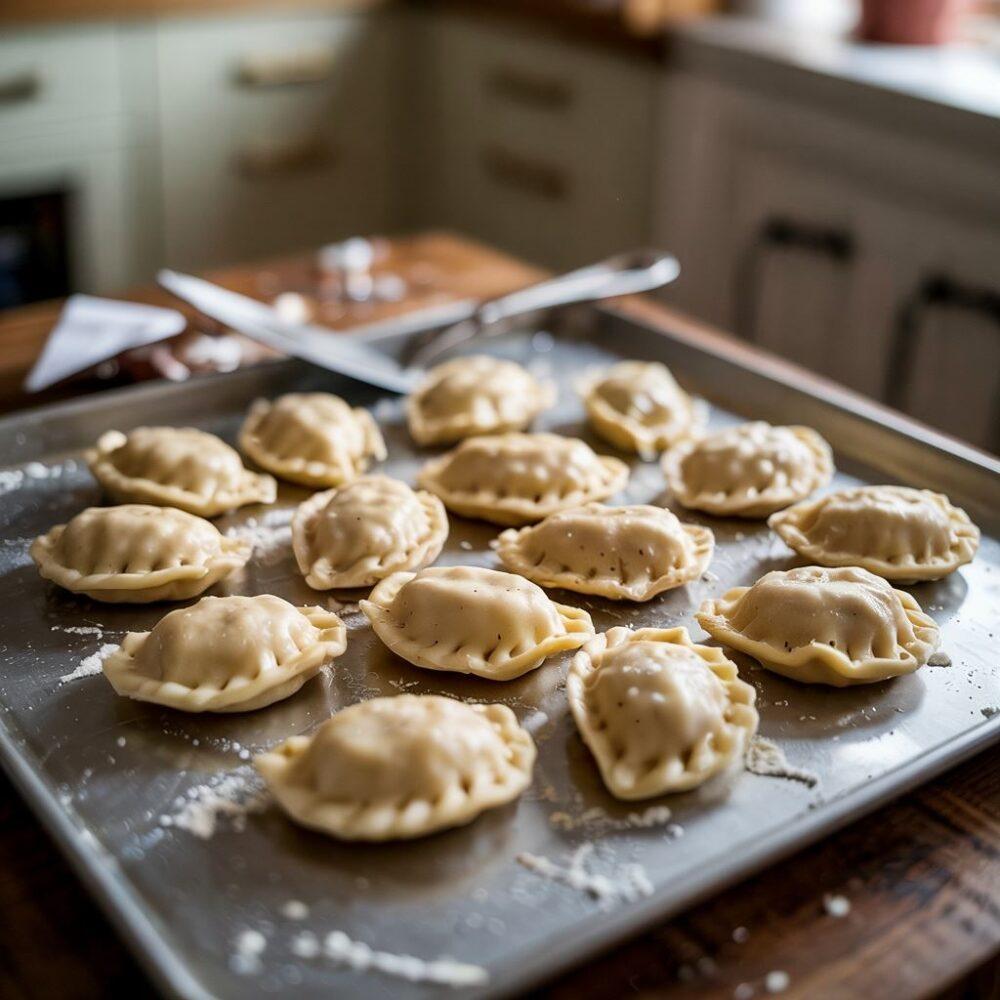pierogi na papierze do pieczenia